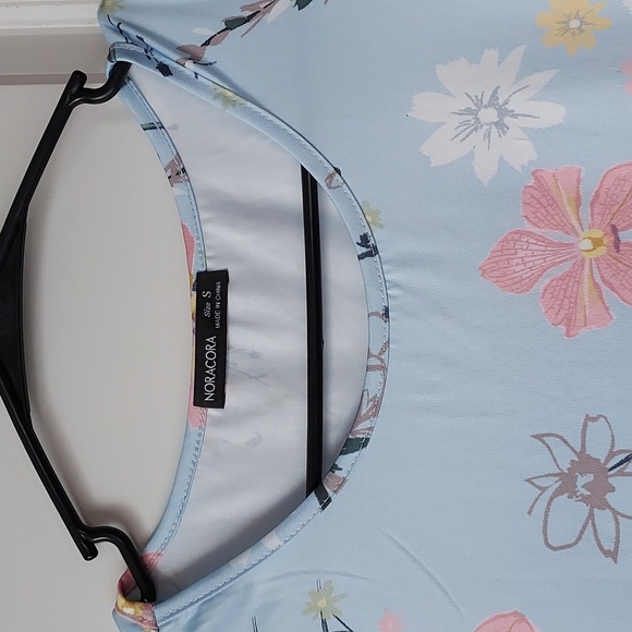 Noracora small sleeveless dress blue with flower print - Picture 4 of 12